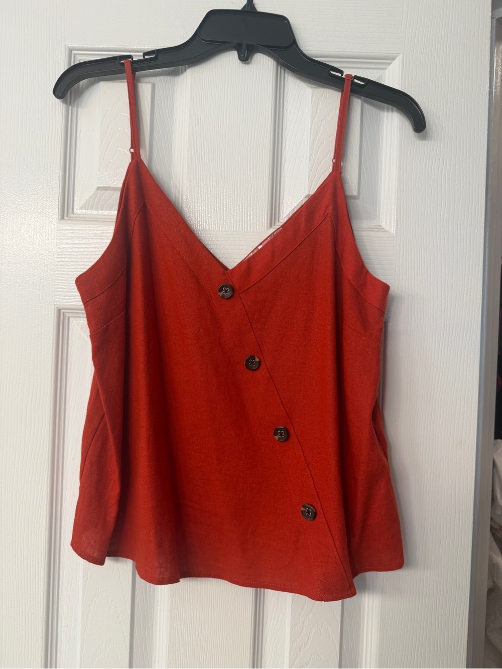 Band of Gypsies Rust Red Button-Front Spaghetti Strap Camisole